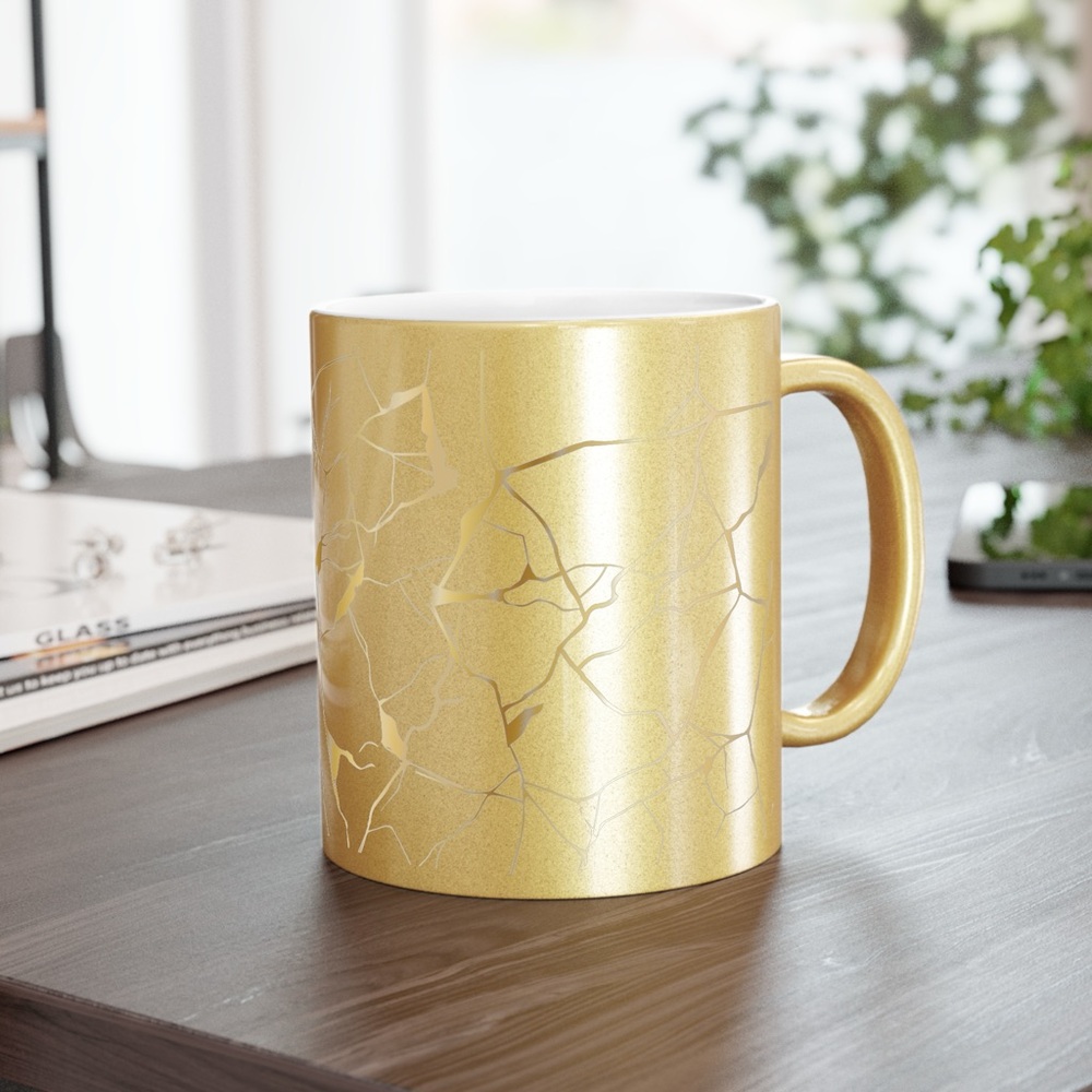 Gold or Silver Cracked Gold, Moons and Stars or Copper Constellations Coffee Cup